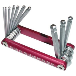 Titan 12700 10-Piece SAE Ball End Folding Hex Key Set, 3/32"–1/4", Durable Steel Construction