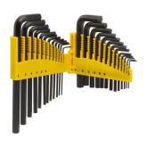 Titan 12712 25-Piece SAE/Metric Hex Key Set, Long Arm, 1/16"-3/8" and 1.27-10mm, Carbon Steel, Black Oxide Finish