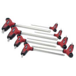Titan 12768 T-Handle Hex Key Set, SAE Sizes 3/32 to 1/4", Chrome Vanadium Steel Steel, Comfort Grip, 8-Piece