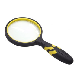 Titan 15038 Magnifying Glass, 2.2X Magnification, Optical Grade Glass Lens, TPR Rubber Grip Handle