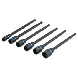 Titan 15241 Metric Impact Nut Driver Set, 6" Length, 1/4" Hex Shank, 6-Piece