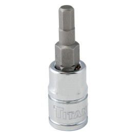 Titan 15655 Hex Bit Socket, 1/4" Drive, 5/32", Chrome Vanadium Steel, S2 Steel Bit