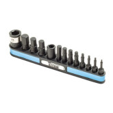 Titan 16038 13-Piece Metric Impact Hex Bit Set, S2 Steel, 1/4" & 3/8" Drive