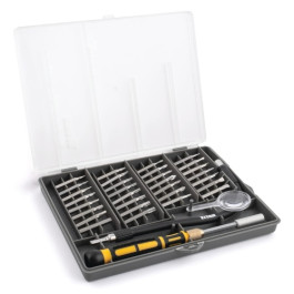 Titan 16093 33-Piece Multi-Bit Precision Screwdriver Set, Extendable Handle, Flexible Extension, Mini Magnifier, Storage Case