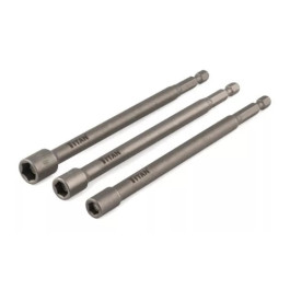 Titan 16106 Magnetic Nut Setter Set, 6" Length, 1/4" Hex Shank, Chrome Vanadium Steel, 3-Piece