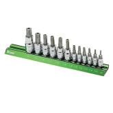 Titan 16121 12-Piece Tamper Resistant Star Bit Socket Set, 1/4", 3/8", 1/2" Drive, S2 Alloy Steel