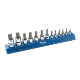 Titan 16124 13-Piece Metric Hex Bit Socket Set, 1/4", 3/8", 1/2" Drive, S2 Steel