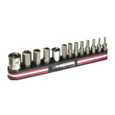 Titan 16135 13-Piece Tamper Resistant SAE Hex Bit Set, S2 Steel, Magnetic Holder