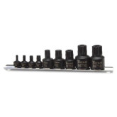 Titan 16138 9-Piece Stubby Triple Square Bit Socket Set, Impact Grade, Includes Storage Rail