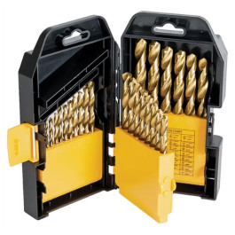 Titan 16530 Drill Bit Set, Titanium Coated, High-Speed Steel, 29-Piece