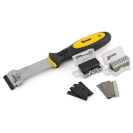 Titan 17008 Multi-Purpose Razor Scraper Set, 9.25" Steel Shaft, Polypropylene Handle