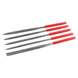 Titan 17068 Precision File Set, 5-Piece, Heat-Treated Steel, Vinyl Handles, 6.25"