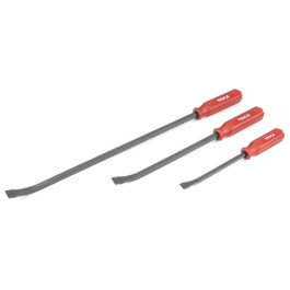 Titan 17113 Strikable Pry Bar Set, 3-Piece, EN8D Steel, Angled Tip, Polypropylene Handle