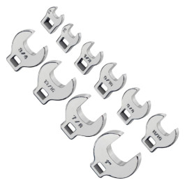 Titan 17294 10-Piece 3/8" Drive SAE Crowfoot Wrench Set, Chrome Vanadium Steel