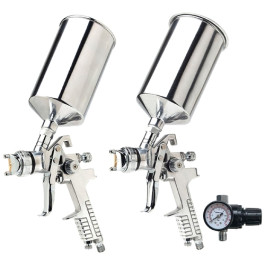 Titan 19100 HVLP Spray Gun 3-Piece Kit, Dual Setup, 1.4mm & 1.7mm Nozzles, 1000ml Aluminum Cups