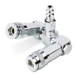 Titan 19445 2-Way Air Hose Splitter Swivel, Dual Outlet Brass Fitting with 1/4" NPT for Air Tools