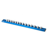 Titan 32098 1/2" Drive Metric Magnetic Aluminum Socket Rail, Holds 14 Sockets, Anodized Aluminum