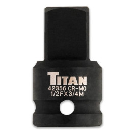 Titan 42356 Reducing Adapter, 1/2" Female to 3/4" Male Drive, Chrome Vanadium Steel