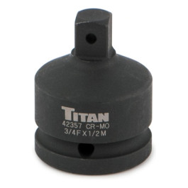 Titan 42357 Reducing Adapter, 3/4" x 1/2" Reducing, Durable Chrome Vanadium Steel