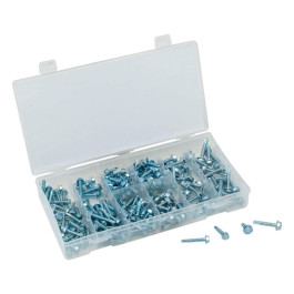 Titan 45220 Hex Head Drill Screw Assortment, Self-Drilling, Zinc-Plated Steel, 200 Pieces