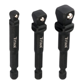 Titan 49003 Impact Wobble Socket Adapter Set, 2-3/4"" Length, 3-Piece, Chrome Vanadium Steel Steel