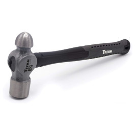Titan 63024 Ball Peen Hammer, 32 Ounce, Forged Steel Head, Fiberglass Handle, Textured Cushion Grip