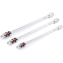 Titan 85154 Auto Flex Universal Joint Extension Set, 3 Piece, 1/4 inch, 6 inch, 3/8 inch, 8 inch, 1/2 inch, 10 inch