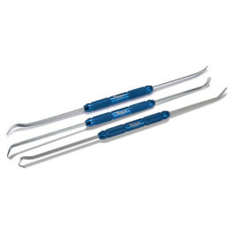 Titan 85504 Precision Pry Bar Set, 3-Piece, Double-Ended, Hardened Alloy Steel, Anodized Non-Slip Grip