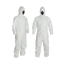 Trimaco 141251 DuPont Tyvek 3XL Coveralls with Hood, Heavy-Duty Protective Suit for Asbestos and Mold Removal, 25 Pack