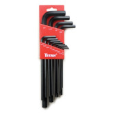 Titan 12718 13-Piece SAE Long Arm Hex Key Set, 0.05"-3/8", Alloy Steel, Black Oxide Finish