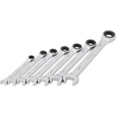 Titan 17350 7-Piece SAE Ratcheting Combination Wrench Set, 5/16" to 3/4", Chrome Vanadium Steel