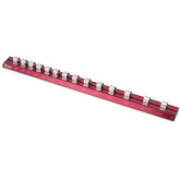 Titan 32097 1/2" Drive SAE Magnetic Aluminum Socket Rail, Holds 14 Sockets, Anodized Aluminum