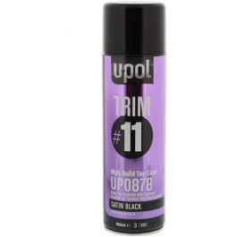 U-Pol 0878 Trim 11 High Build Topcoat, Satin Black, 450 ml Aerosol