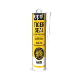 U-POL UP0728 Tiger Seal Polyurethane Adhesive and Sealant, White, 1K Moistu