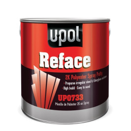 U-POL UP0733 Reface 2K Sprayable Polyester Filler, White, 2.5 Liter Tin wit