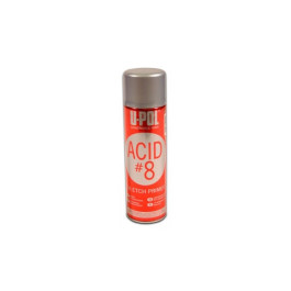 U-POL UP0837 ACID#8 1K Acid Etch Primer Aerosol, Black, 450 mL, Flat Fan No