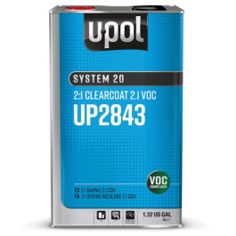 U-POL UP2843 System 20 2:1 Clearcoat, 2.1 VOC, High Solids Clear, 5 Liter T