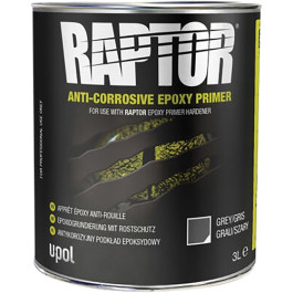 U-POL UP4834 RAPTOR 2K Anti-Corrosive Epoxy Primer, Gray, 3 Liters, 2:1 Mix