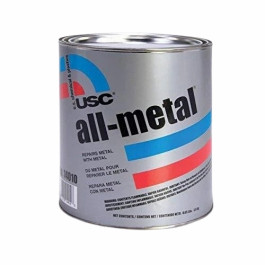 USC 14010 All-Metal Specialty Body Filler, 1 Gallon, Aluminum Filled, Waterproof, Drill and Tap Capable