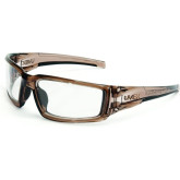 Honeywell Uvex Hypershock Safety Glasses, Smoke Brown Frame with Clear Lens & Uvextreme Plus Anti-Fog Coating, S2960XP