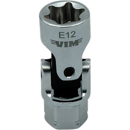 Vim Tools DDSUJET412 E12 TORX Dual Drive Stubby Universal Joint Socket, 1/4