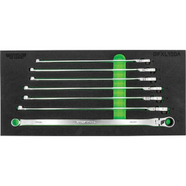 Vim Tools DFXL100A Deep Spline Ratcheting Flex Head XL Metric Wrench Set, 7