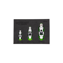 Vim Tools FFA100 Firm Flex Dual Drive Universal Joint Adapter Set, 1/4", 3/