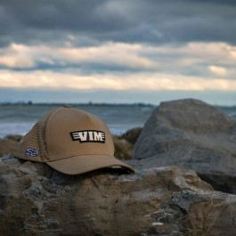Vim Tools PVCTN PVC Hat, Tan, White VIM Logo and S2 Graphic, Branded Headwe
