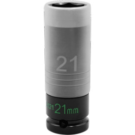 Vim Tools TWLS121 21mm Thin Wall Impact Lug Nut Socket, 1/2" Drive, Deep Br