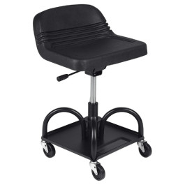 Whiteside Manufacturing HRAS Adjustable Padded Shop Seat, Height Adjustable 17" to 22", 3" Casters, 15" x 15" Tray