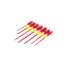 Wiha 32097 Insulated SoftFinish Screwdriver Set, Slotted, Phillips and Squa