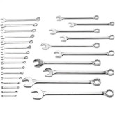 Wright Tool 726 Flat Stem Combination Wrenches, Satin Finish, 12 Point, 26 Pieces