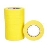 3M 06652 388N Automotive Masking Tape, 18 mm x 55 m (.7" x 60 yd.), Yellow, 12 Rolls