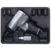 Chicago Pneumatic CP749K Impact Wrench Kit, 610 ft. lbs., with Socket Set